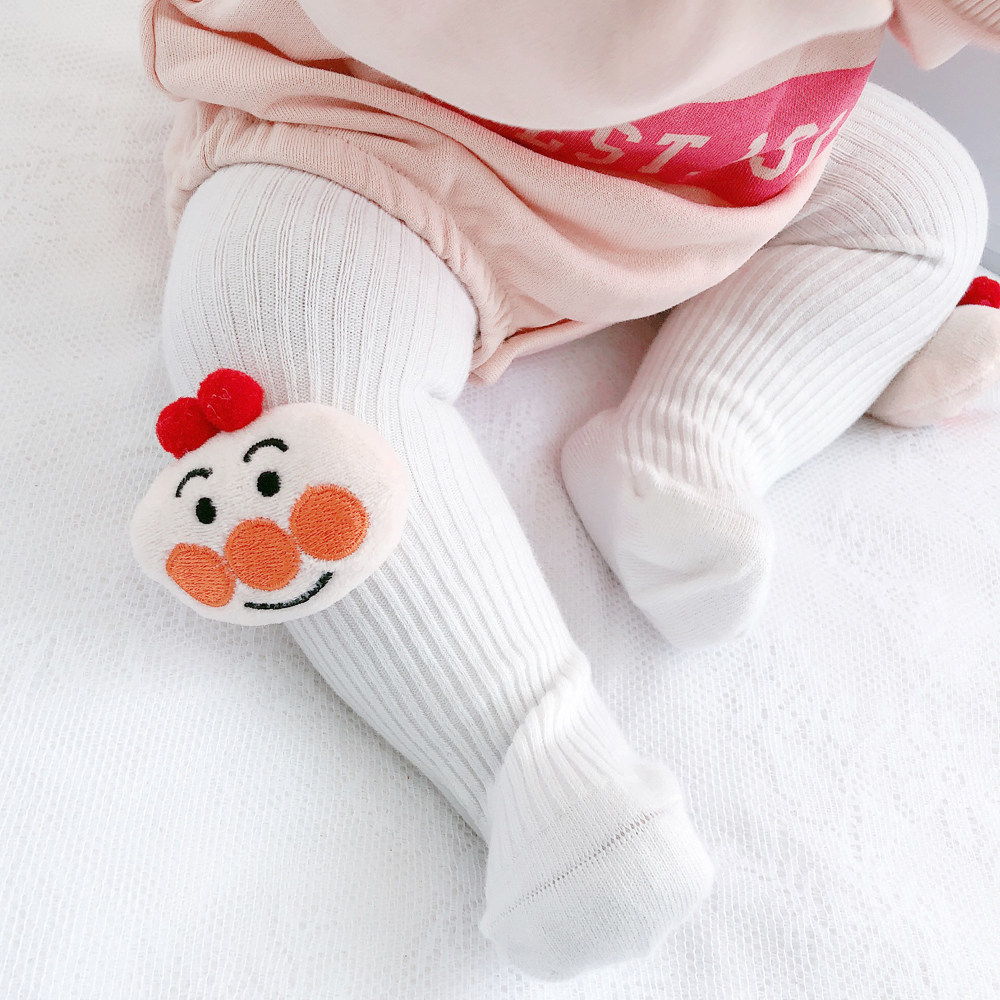 ins2022 Autumn Winter New Baby Pants Socks Combed Cotton Unboned Pants Socks Three-dimensional Cartoon Baby Inner Hitch Socks
