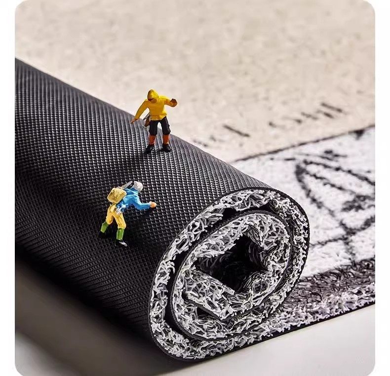 Retro Puppy Entrance Door Mat, Cartoon Silk Loop Floor Mat, Foyer Entrance Foot Mat, Dust Removal Mat, Indoor and Outdoor Entrance Mat