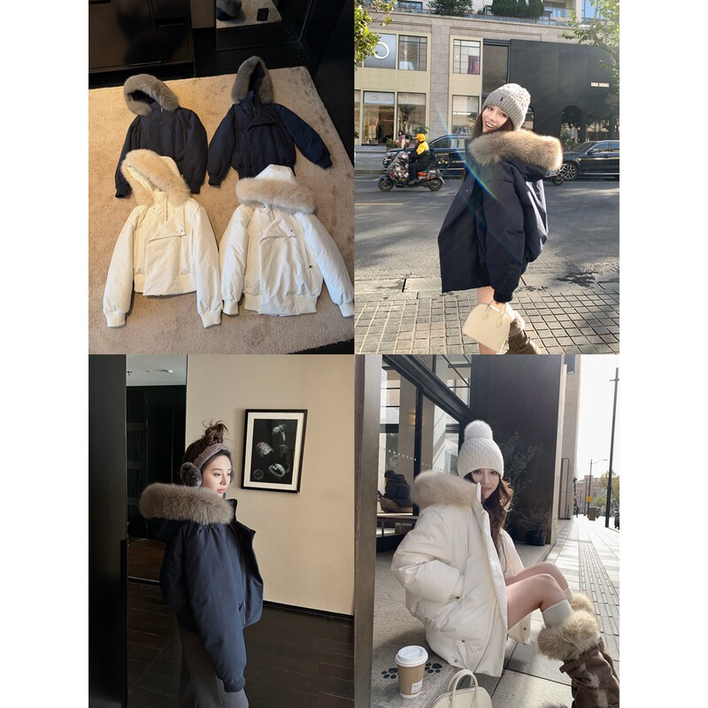 [Clearance 60% off Fan Benefits] White Duck down Fox Fur Collar down Jacket for Women Winter Long and Short down Coat