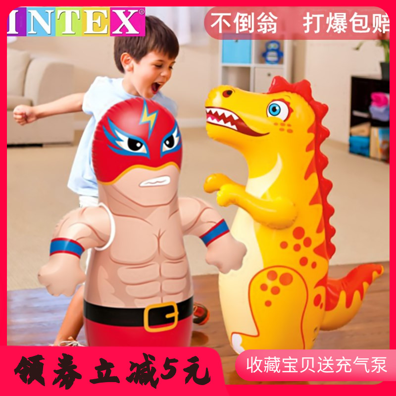 INTEX Tumbler Children Inflatable Toys Baby Puzzle Vertical Thickening Home Toddler Exercise Boxing Sandbags