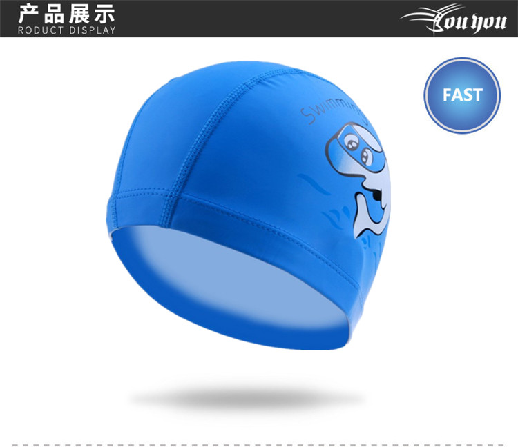 Authentic Youyou trẻ em mũ bơi PU nắp capm chống thấm nước độ co giãn cao phim hoạt hình mũ bơi chuyên nghiệp thiết bị bơi - Mũ bơi 	mũ bơi intex