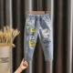 Quần tây mới cho bé trai 2020, bé gái, quần short denim mát mẻ mùa hè, quần âu hợp thời trang trẻ em - Quần jean