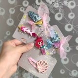 Детский аксессуар для волос, ювелирное украшение, мультяшная блестящая заколка для волос для принцессы, брендовые детские шпильки для волос