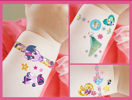 Пони, детские мультяшные тату наклейки для принцессы, водонепроницаемая наклейка