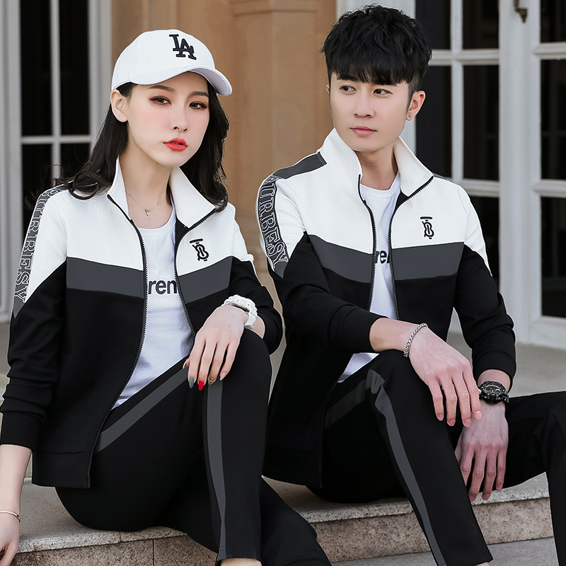 361 couple sports suit spring and autumn Jordano 2021 new casual sports suit running suit three-piece suit