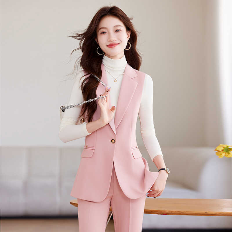 Professional Vest Suit for Women, Elegant and Sophisticated, 2025 New Style, Sleeveless Top, Vest and Pants, Formal Fashion Workwear