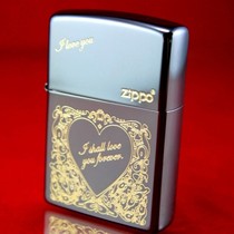 Original Zippo Lighter Black Ice Gilded Eternal Love Love You A Lifetime Lover Gift