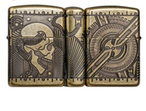 ZIPPO lighter retro copper armor mechanical deconstruction punk gear 29523 skull 29268