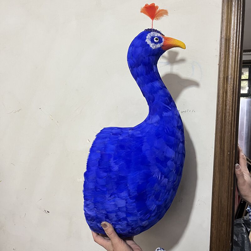 Simulated Feather Peacock Head, Yunnan Peacock Banquet Table Display, Dai Ethnic Peacock Cylindrical Wall Decoration, Peacock Model