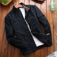 Battlefield Jizhen áo khoác nam mới dành cho nam kinh doanh bình thường đứng cổ áo khoác cotton đơn giản dụng cụ áo khoác nhiều túi - Cao bồi quần thể thao nam