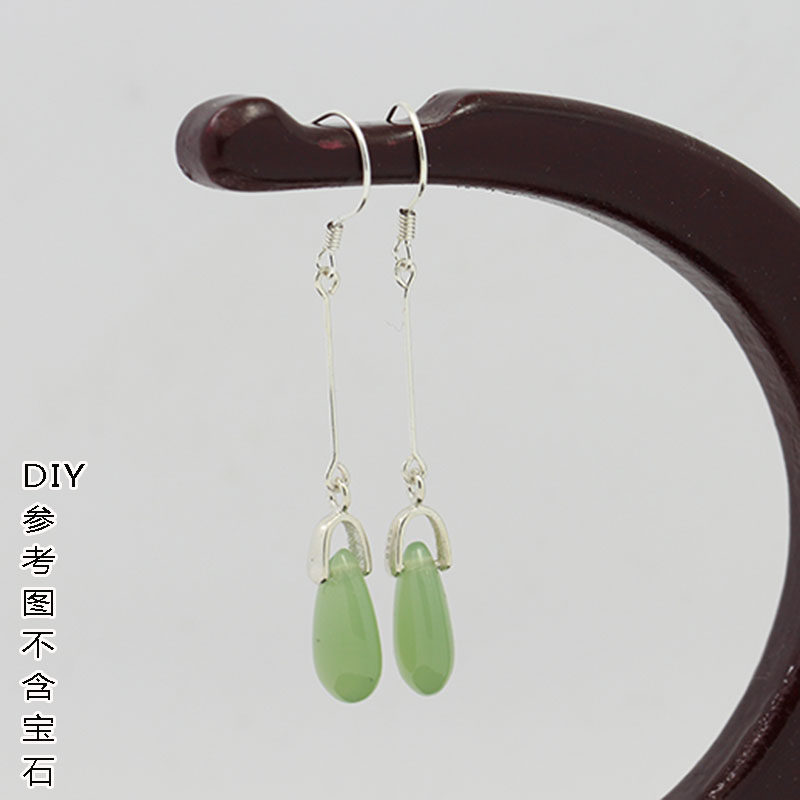 S925 silver mesh red earrings female flow sueared 2019 new tide women's ear pendant long version suitable for round-face trinkets