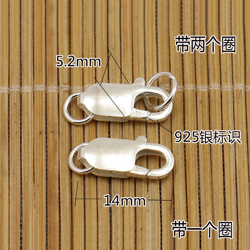 diy handmade jewelry accessories 925 silver bracelet buckle necklace buckle tower buckle Lobster clasp open ring 14mm square buckle