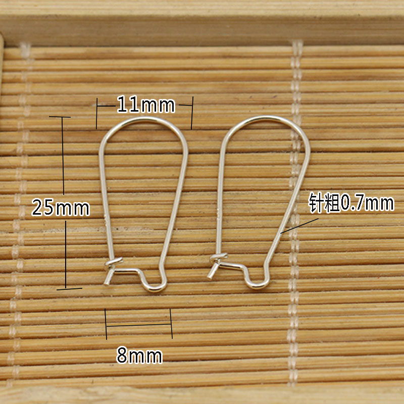 S925 Pure Silver Ear Hook Diy Hand Made U Shaped Ear Hook Earrings Semi-finished Cross Ear Hook Pearl Earrings Silver Earrings Accessories