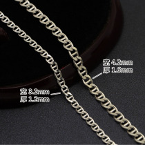 925 pure silver semi-finished chains Flowers Day Word Chain Tailchain Lengthened Chain Handmade Silver Accessories DIY accessories