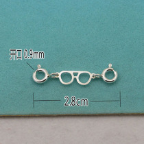 925 silver double head spring buckle lobster buttoned with glasses in hand chain necklace extension with long buckle chain sub-link buckle