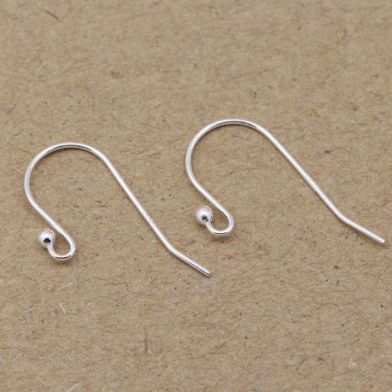 s925 Sterling silver jewelry Ear hook earrings Silver jewelry hypoallergenic ear hook earrings Bead head handmade diy silver jewelry accessories
