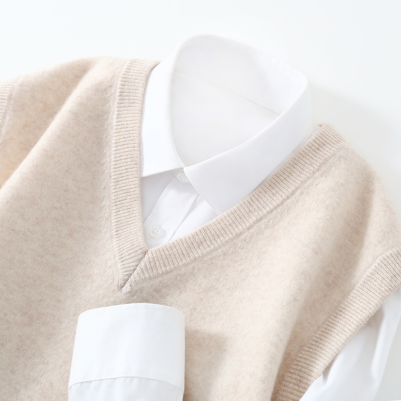 Cashmere Vest Men's 100% Cashmere Vest V-Neck Inner Layer Knitted Loose Cashmere Vest