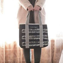 Taiwans new score bag Music Academy style ladies shoulder bag handbag student bag imported note cloth bag