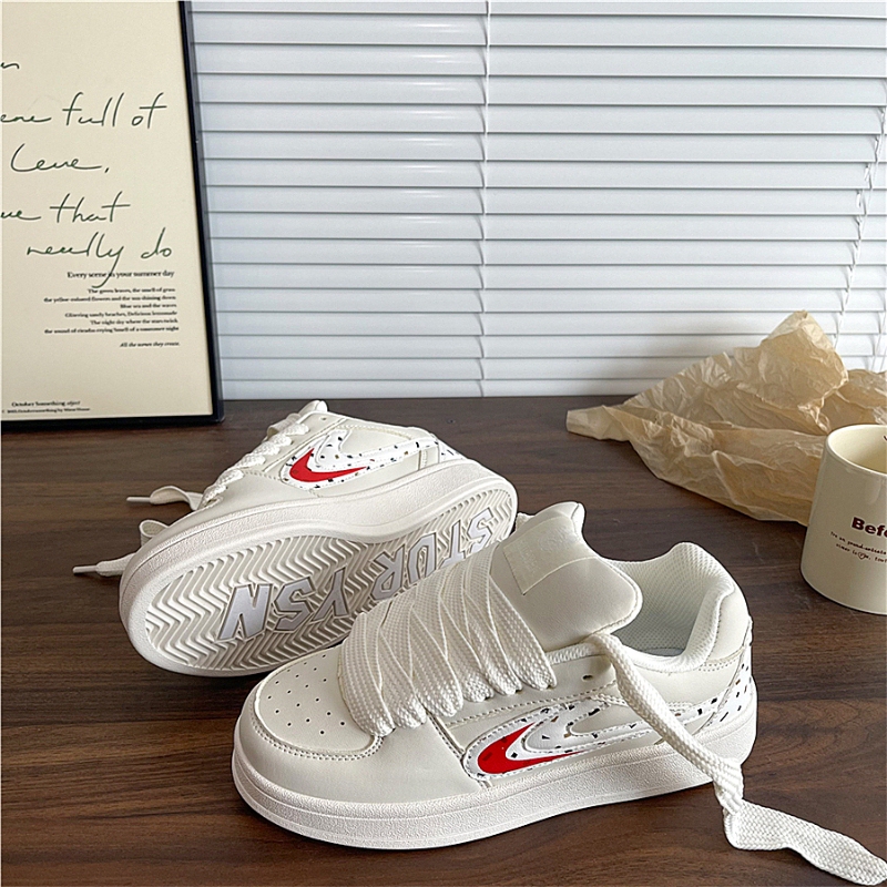 Sofa and Cat Niche Original Cream Rice Thick-Soled Loafers for Women ins Versatile Casual Sports White Shoes