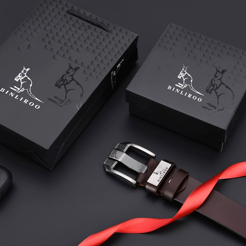 斌利袋鼠 Ремень, высококлассные штаны для отдыха, из натуральной кожи