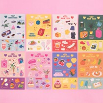 lucalab Korean stationery cute retro label paper sticker hand tent Decorative Cartoon Sticker 2 pieces in