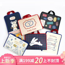 Korean stationery romane cute portable student Tutorial Bag Hand Zipped A4 Information Package Paper bag briefcase