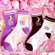 Nhật Bản Thủy thủ Mặt trăng Ins Moon Thêu vớ Vớ cotton Chị gái Mềm mại Dễ thương Vớ 28