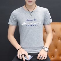 2021 New INS clothes on mens trend short sleeve T-shirt summer cotton T-shirt base shirt Korean fashion