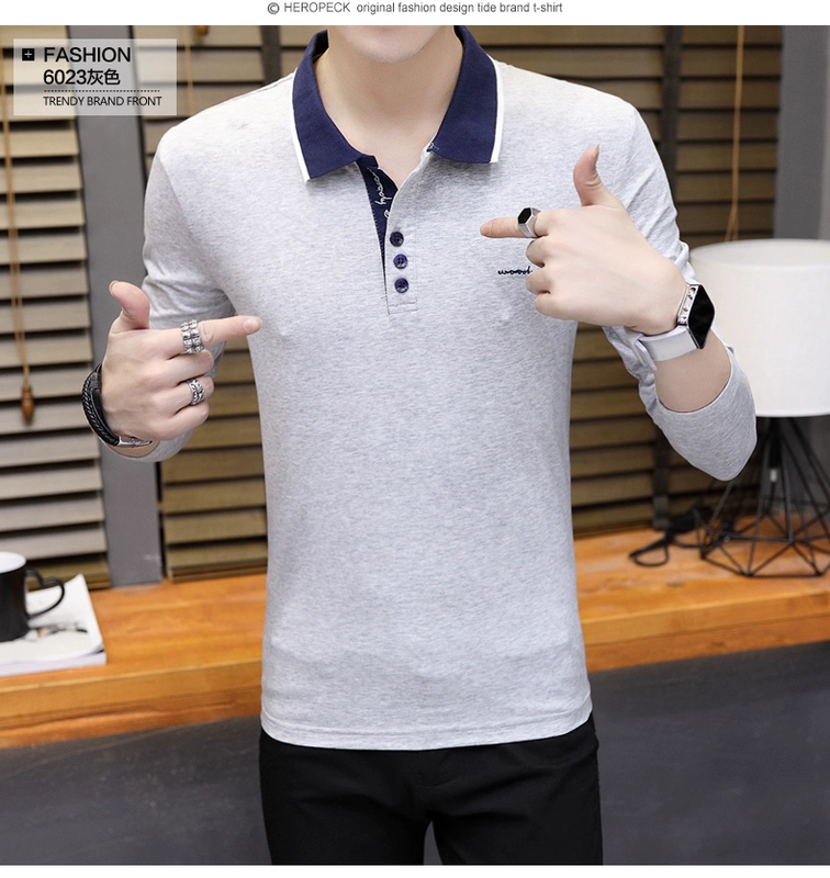 Áo thun nam tay ngắn 2018 hè mới tay nam cổ áo nửa tay áo BOY body polo áo gió