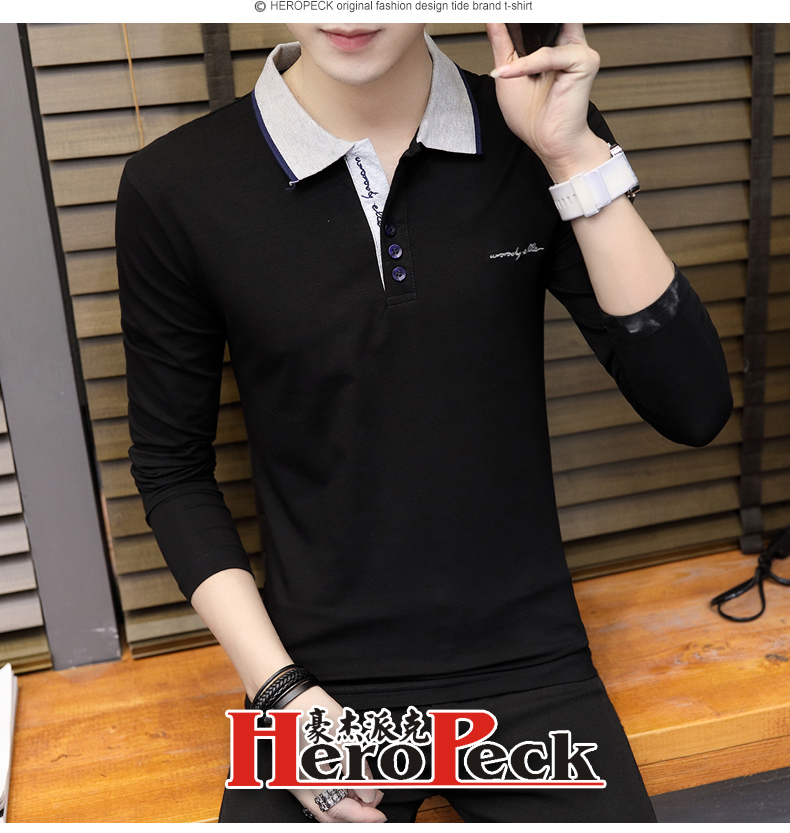 Áo thun nam tay ngắn 2018 hè mới tay nam cổ áo nửa tay áo BOY body polo áo gió áo thun trắng nam