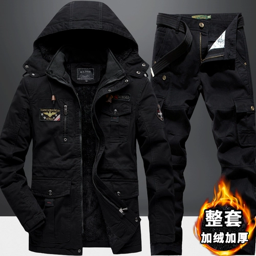 Демисезонный дорожный пуховик, утепленный комбинезон, длинный хлопковый комплект, средней длины