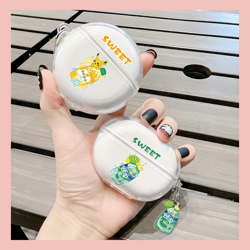 Suitable for Huawei FreeBuds4 headphone sleeve FreeBudsPro anti-fall soft silicone gel Huawei 4i cute green geek soda FreeBuds3 wireless Bluetooth headphone shell leather