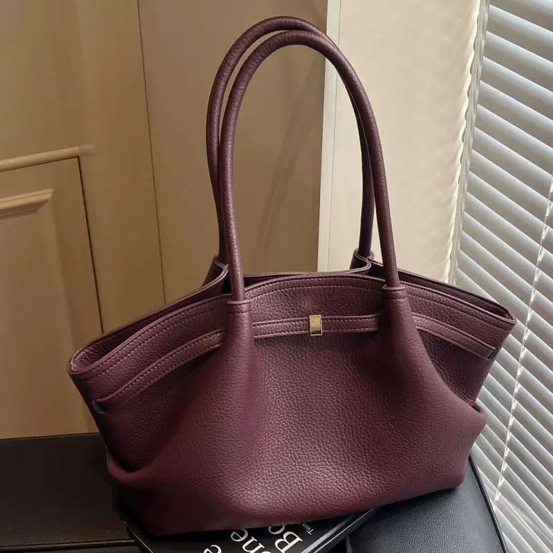 Retro handheld capacious shoulder bag, one-shoulder bag, high-end