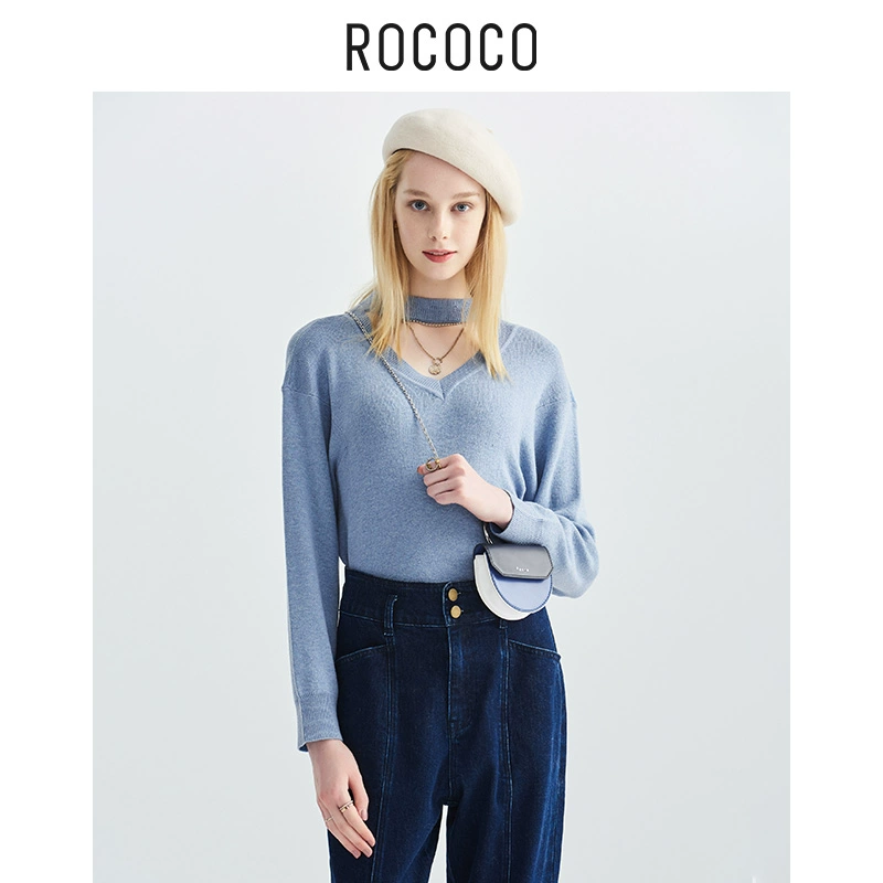 Rococo 2020 mùa xuân mới lỏng áo len dệt kim nữ áo len 313142MB1942 - Đan Cardigan