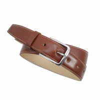 Британский J & E Maen Leather/Silver Buckle/Brown