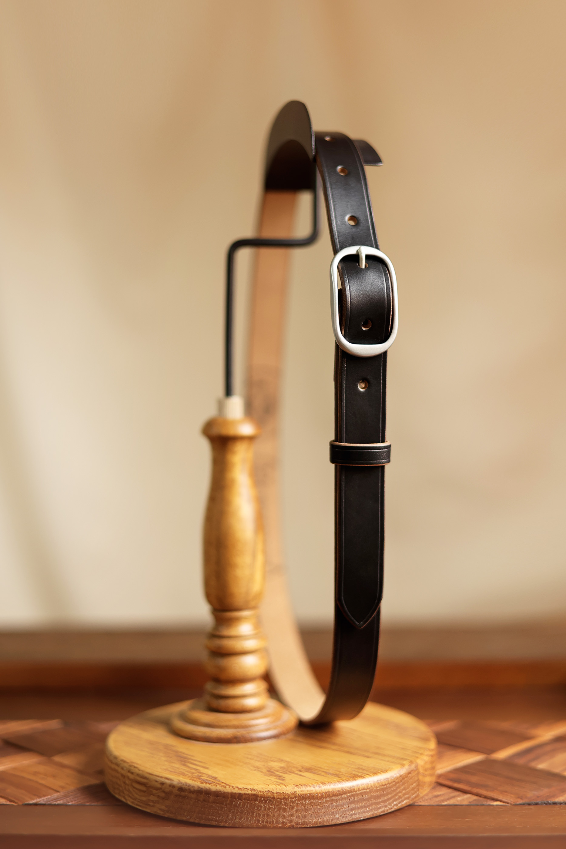 American Horween tea Wax waxed top layer cowhide narrow unisex belt - Belts - Genuine Leather Multicolor