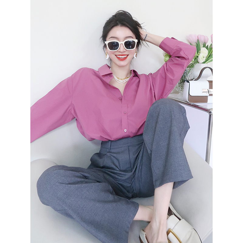 Rose Pink High-End Shirt for Women, Light Luxury Top, Niche Design, Early Spring Plus Size Shirt, Stylish and Beautiful Blouse