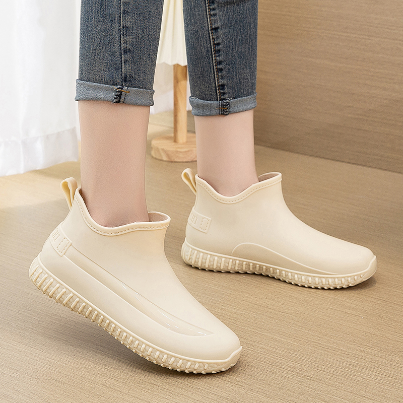 Fashion Nets Red Season Soft Single Shoes Kitchen Plus Cotton Light Waterproof Shoes Women Rain Shoes Women Rain Boots Work Short Barrel-Taobao