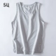 Su đi biển bãi biển retro vest nam rộng cotton mùa hè mỏng tay áo sơ mi trắng giản dị - Áo vest cotton