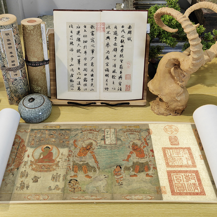 Song Dynasty Zhang Shengwen's Dali Kingdom Buddhist Image Scroll, High-Definition Reproduction, Micro-Printing, Original Size Mounting