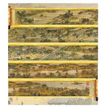 Ultra-clear color cross-stitch redrawing paper source file Qingming Riverside Scene panoramic 22-meter full embroidery full version