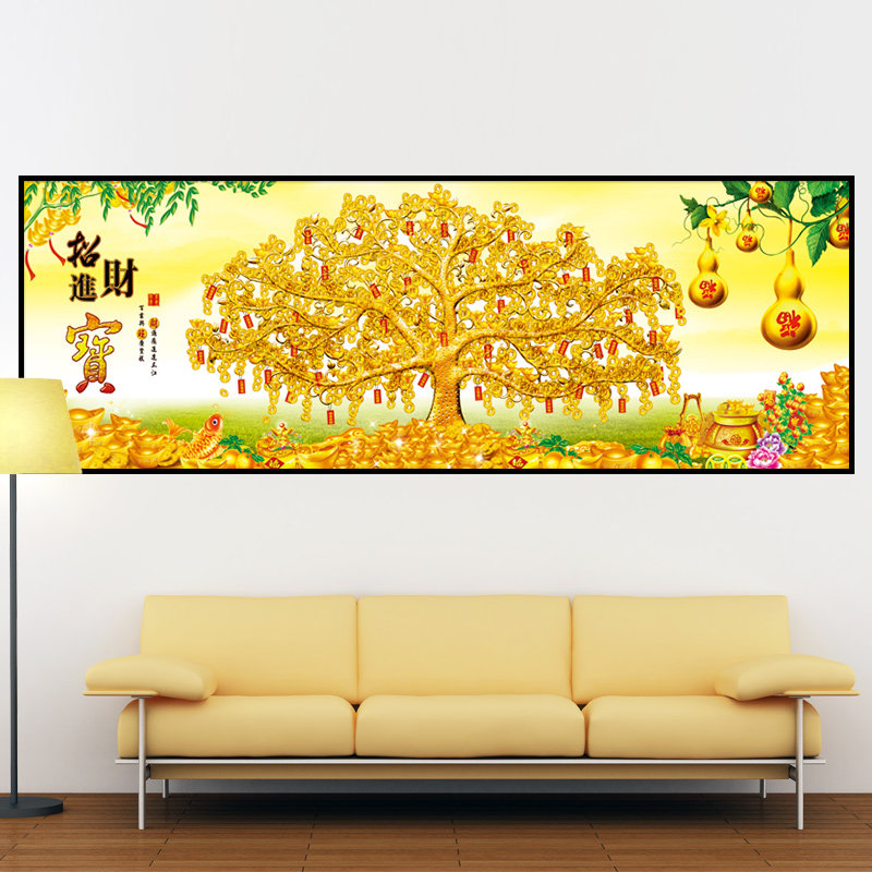 Super clear color cross stitch redrawing paper source file lucky money tree 680 258