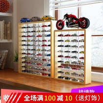 Domeca car storage box display cabinet Alloy car Hot wheels multi-grid desktop wall hanging solid wood acrylic