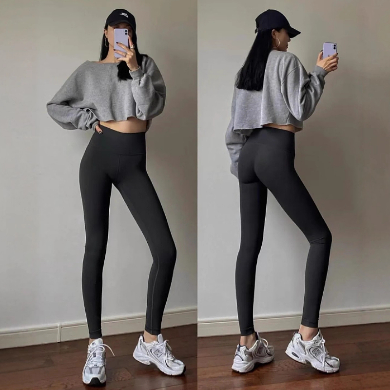 Ole Simisi Lulu Yoga Pants for Women, High-Waisted, Seamless, Breathable, Sports Fitness Peach-Lift Hip Nine-Point Pants