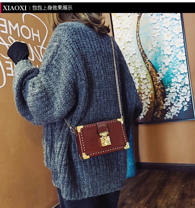 Chic túi nhỏ nữ 2019 mùa đông mới hoang dã túi nhỏ túi vuông nhỏ đeo vai đeo túi điện thoại di động - Túi xách nữ túi xách đeo chéo nữ