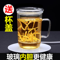76 glass with handle transparent filter office tea artifact lazy cup cute 55°c cup insulation