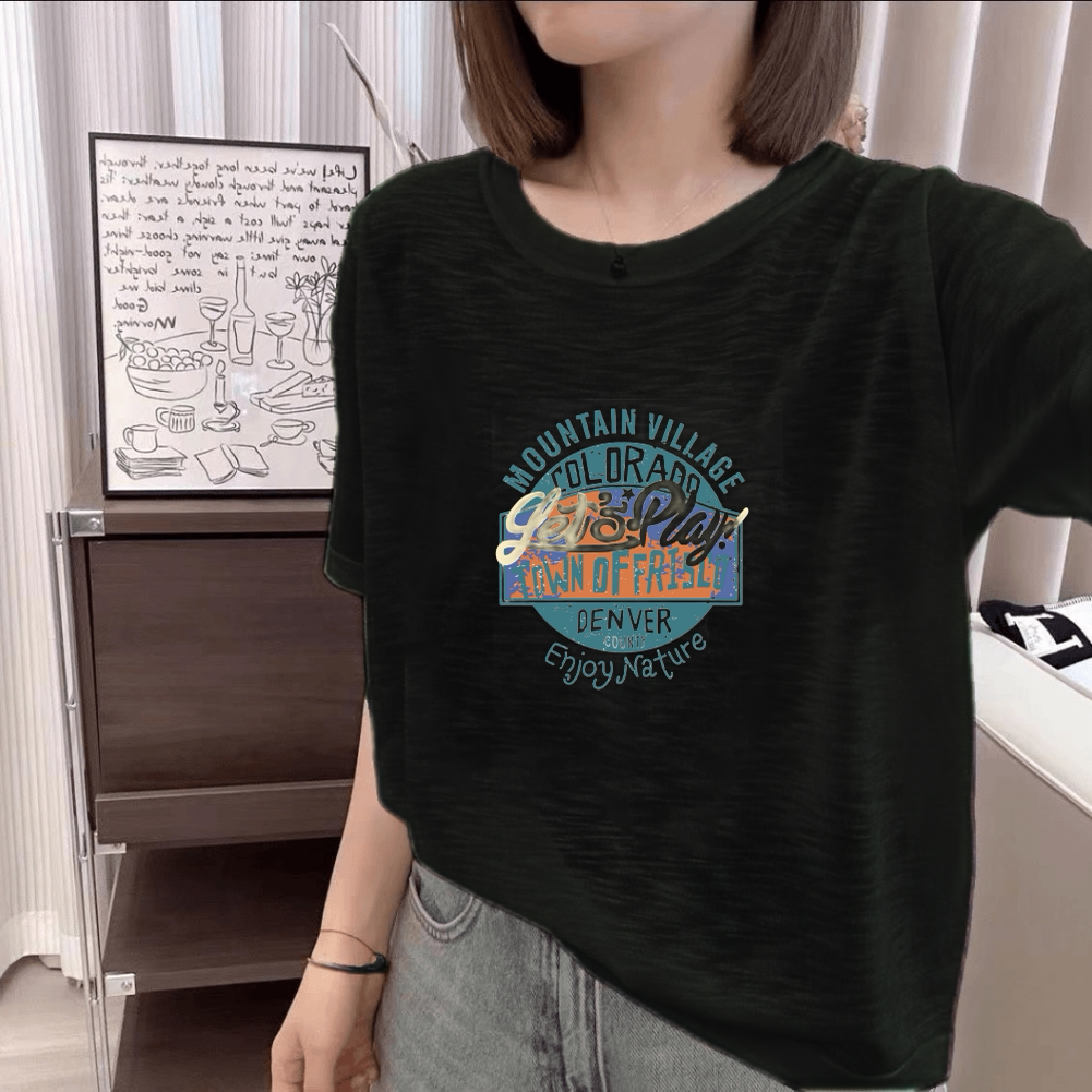 夏季新款雪花棉短袖T恤女宽松显瘦百搭薄款上衣休闲洋气时尚小衫