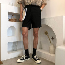 yghome summer new Korean version of retro casual short trousers mens straight all-match trendy Hong Kong style five-point pants thin section