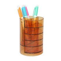 Huajie H168A multifunctional combination office pen holder office creative pen holder tea color