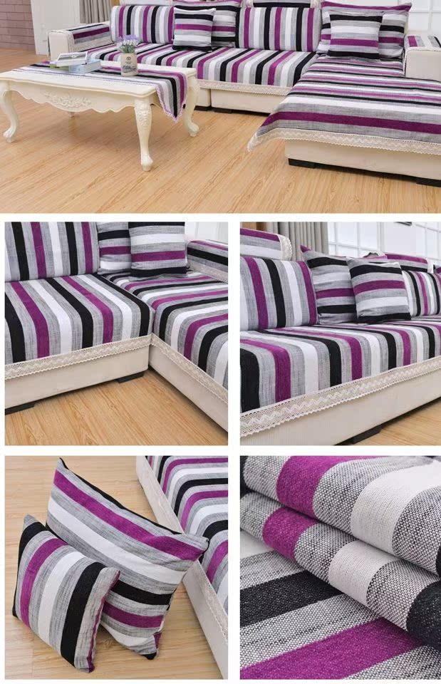 Vải bông Bắc Âu và vải lanh sọc vải sofa đệm màu xám bẩn đơn giản hiện đại khăn sofa bao gồm mùa tùy chỉnh - Ghế đệm / đệm Sofa mẫu đệm ghế sofa gỗ đẹp